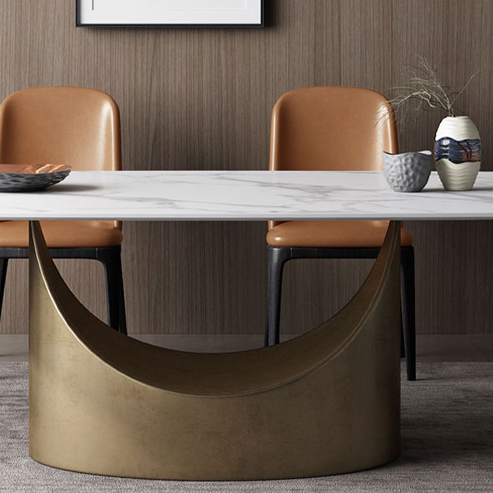 Estendibile Bianco Pietra sinterizzata opaca Tavoli da pranzo