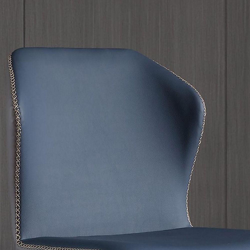 Due pezzi Blu navy Pelle Sedie da pranzo