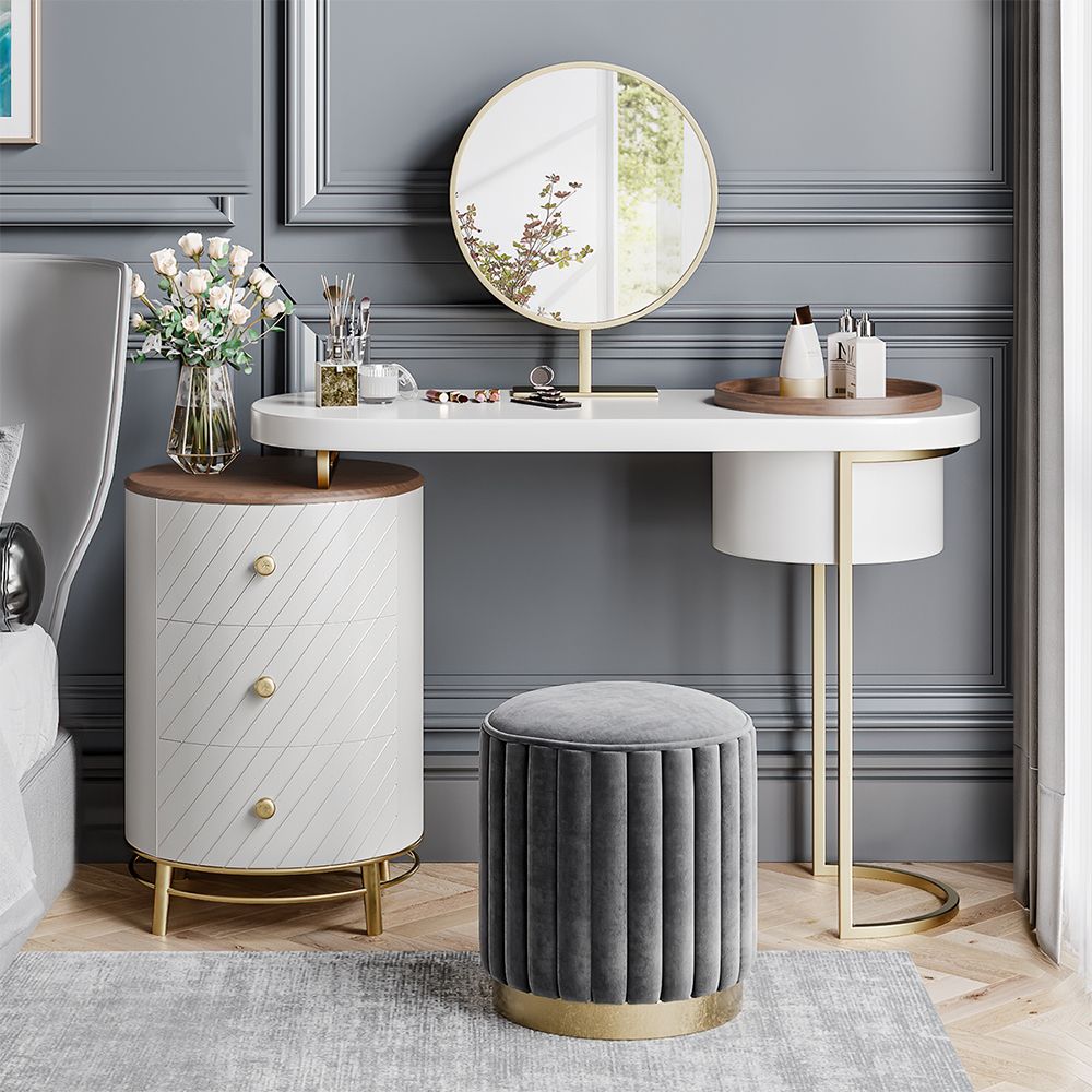 Metal Leg White MDF Makeup Vanities