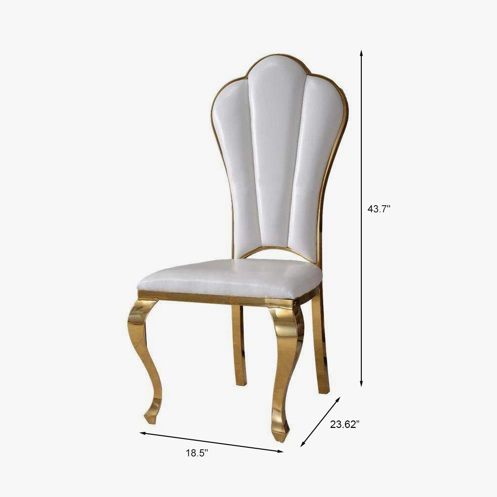 Leather White PU Leather Dining Chairs