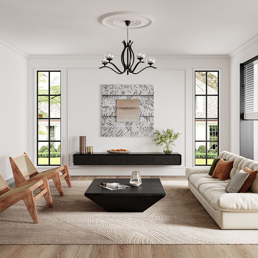 con armadietti Nero  MDF Supporti TV