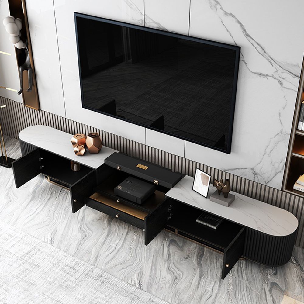 Black Sintered Stone TV Stands