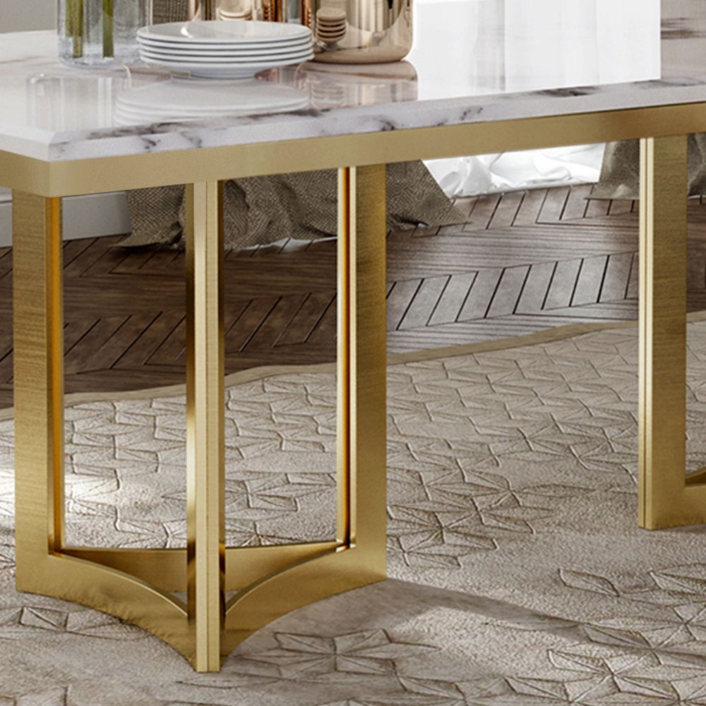 White Faux Marble Dining Tables