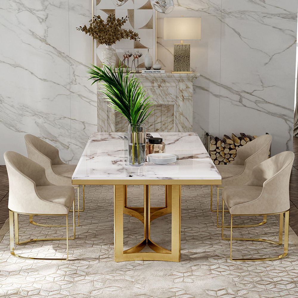 White Faux Marble Dining Tables