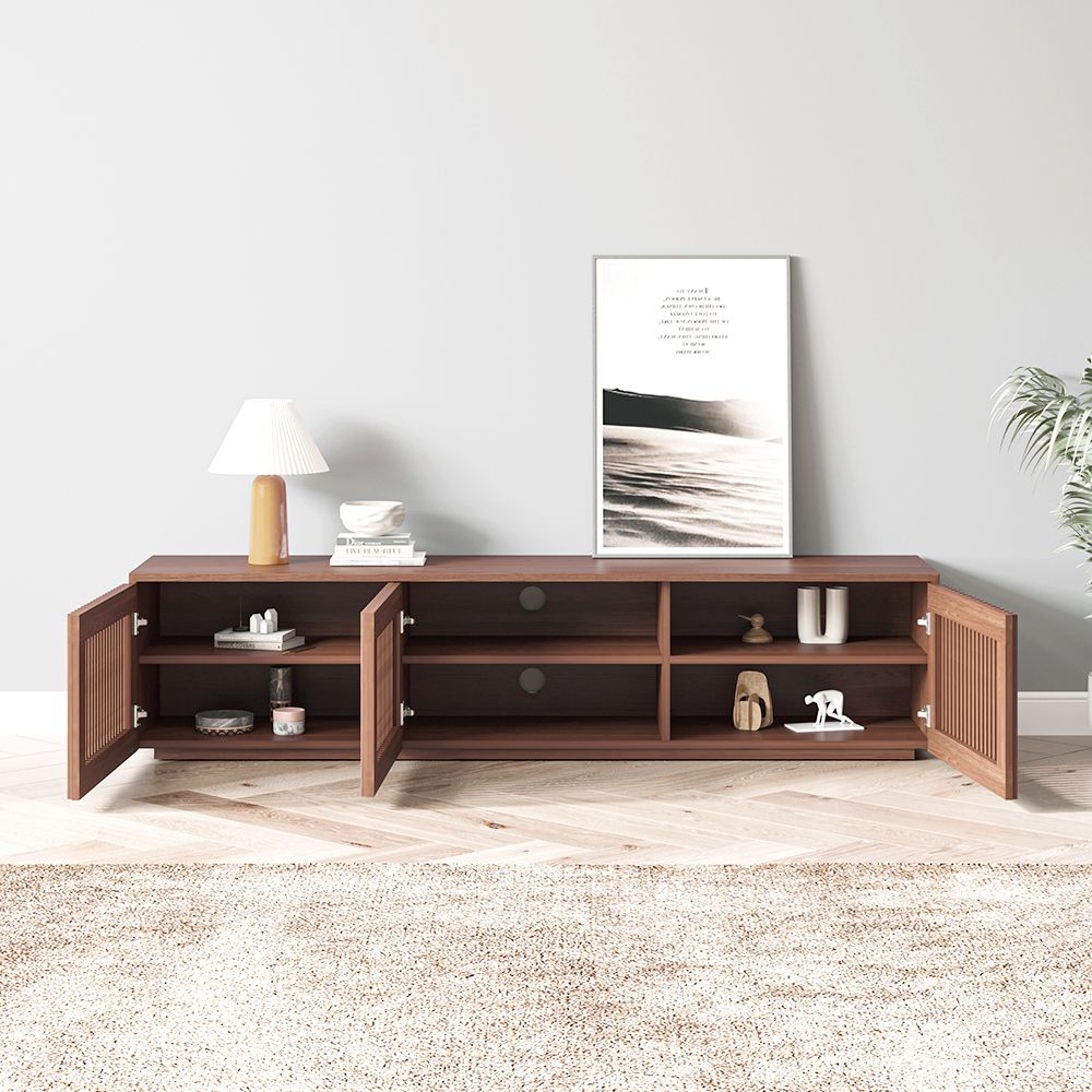 Mid Century Modern Dark Wood Plywood TV Stands