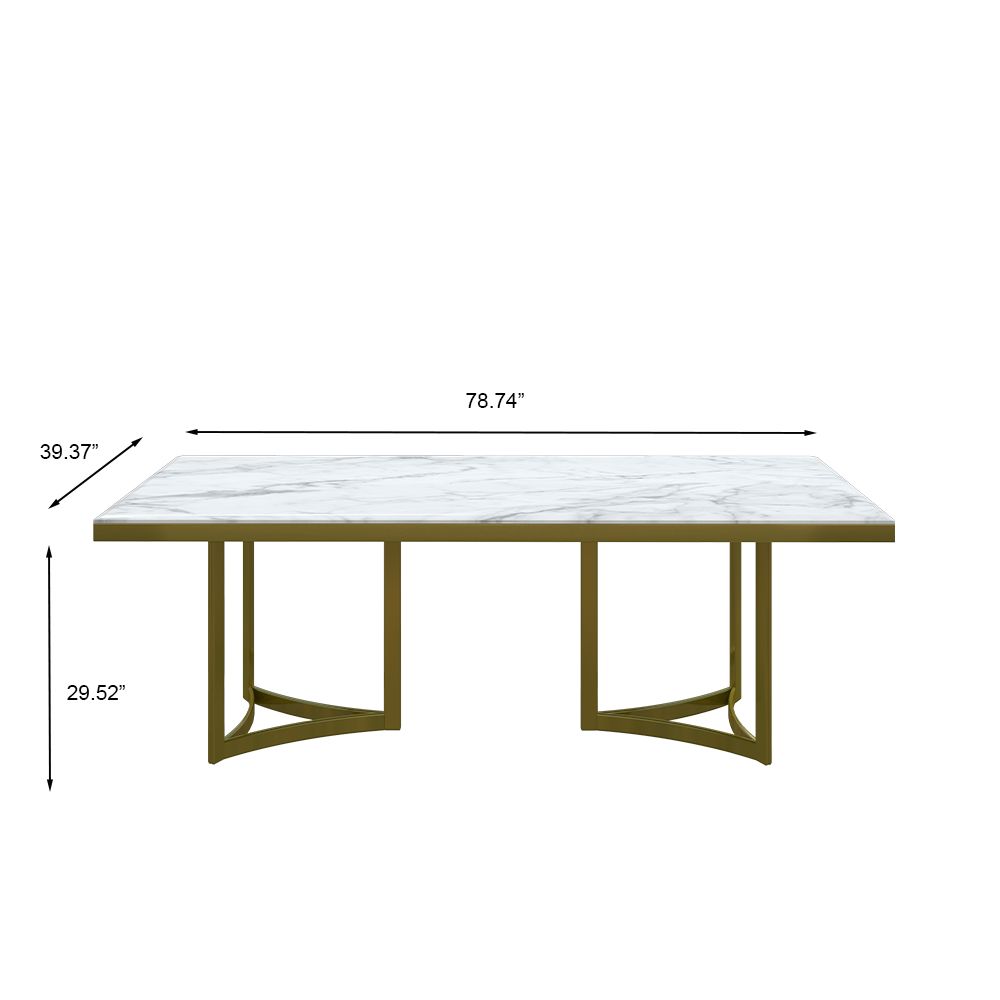 Modern Luxury White Natural Marble Dining Room Set