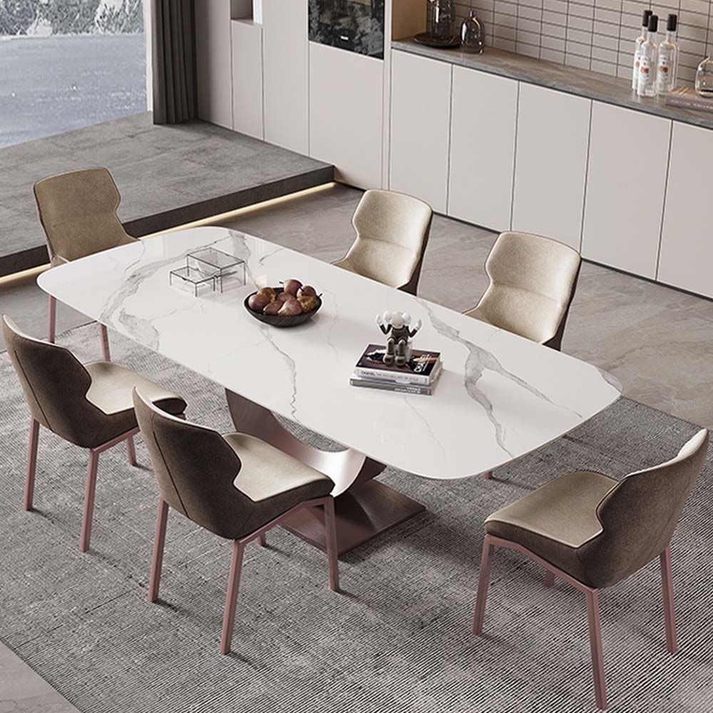 for 6 White Sintered Stone Dining Tables