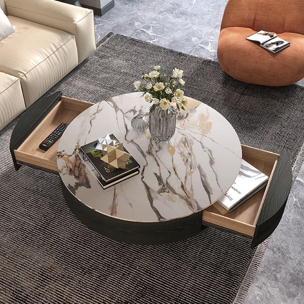 Sintered Stone Black MDF Living Room Set