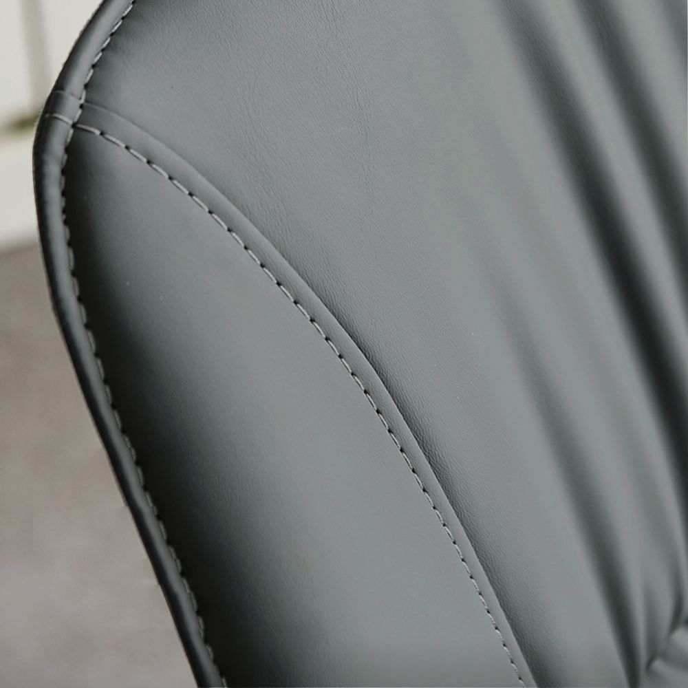 Pure Color Gray PU Dining Chairs