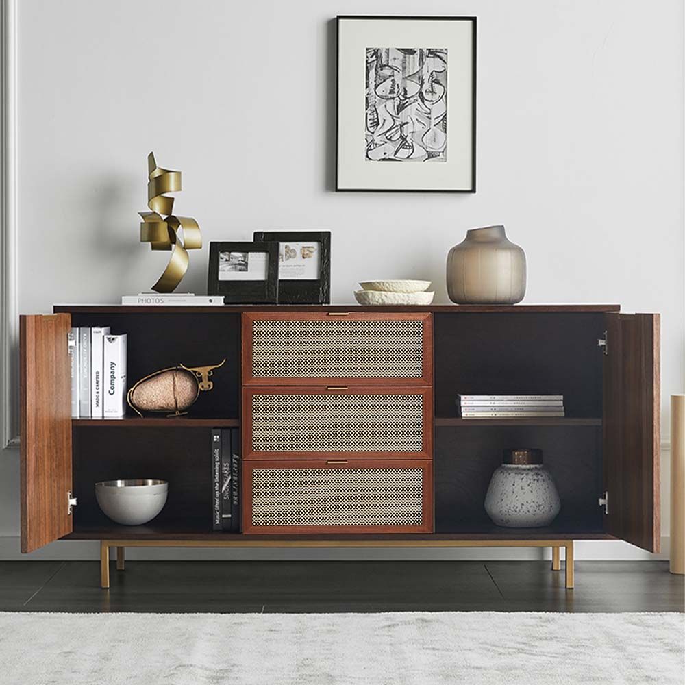 Metal Leg Walnut Sideboards & Buffets