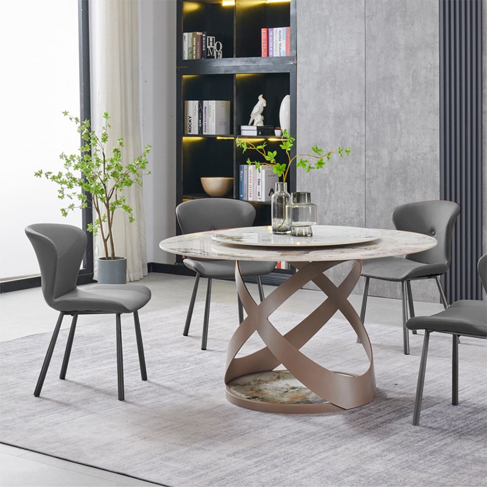 Leather Gray PU Dining Chairs