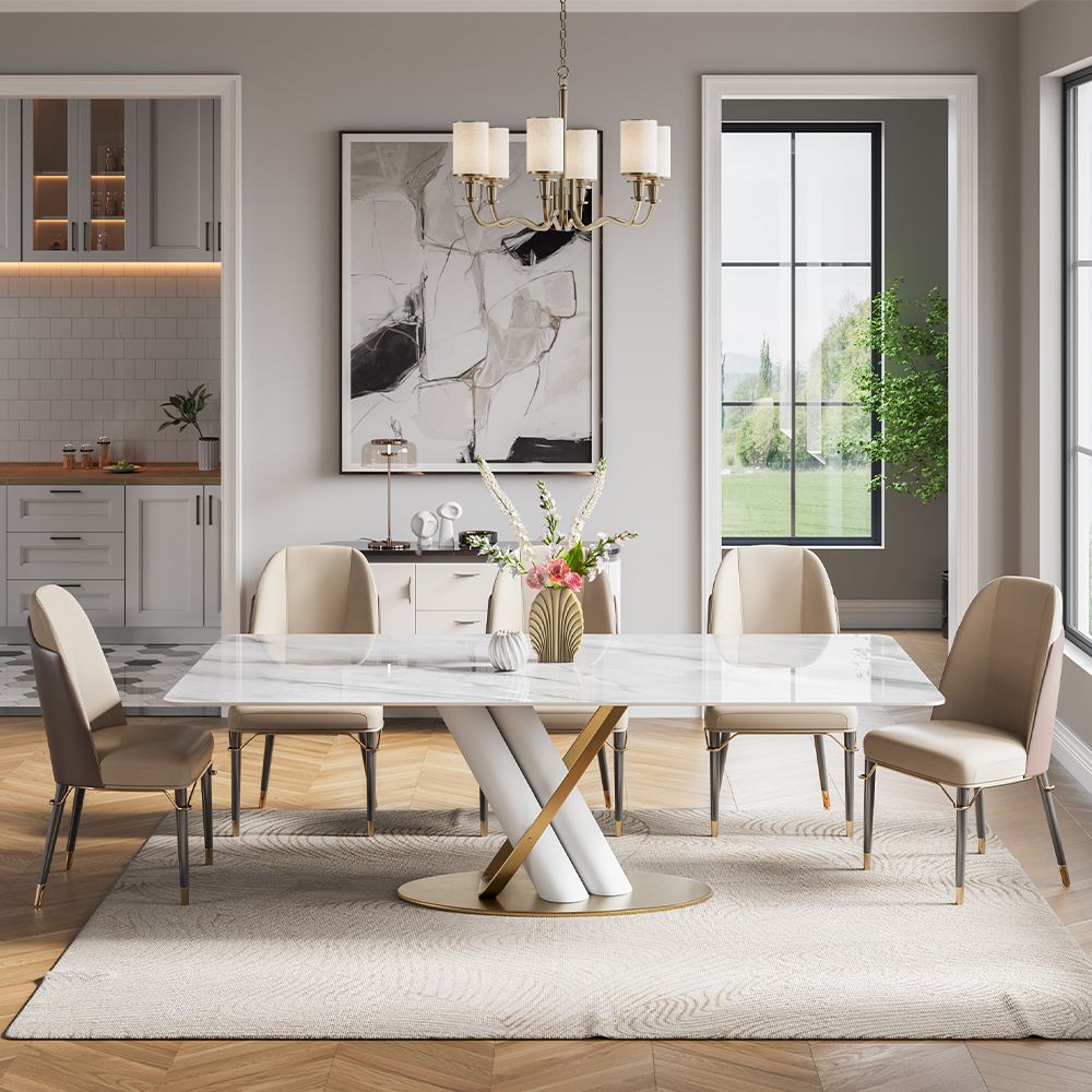 Rectangular White Dining Room Set