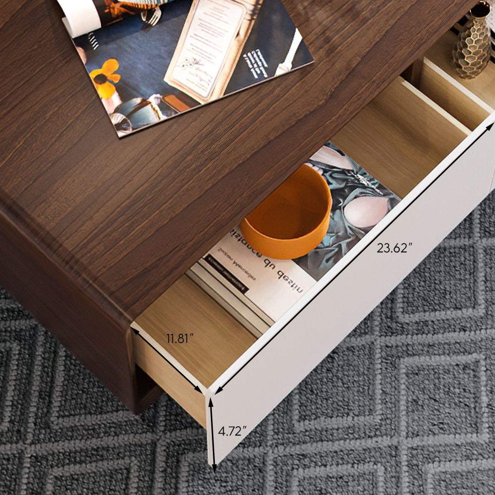 with Storage Walnut & White MDF Coffee Tables