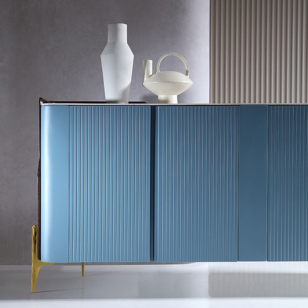 Cadre en bois massif multicouche Bleu  pierre frittée  Buffets