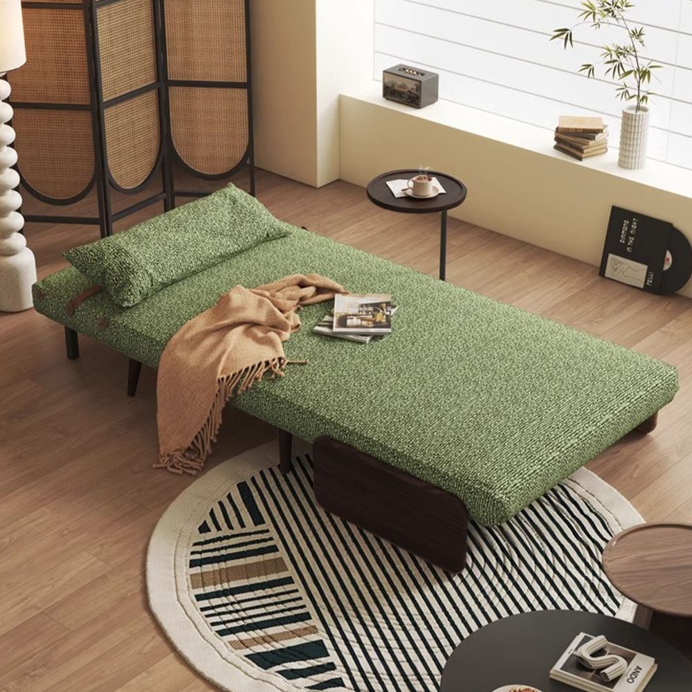 Extendable Green Cotton & Linen Accent Chairs