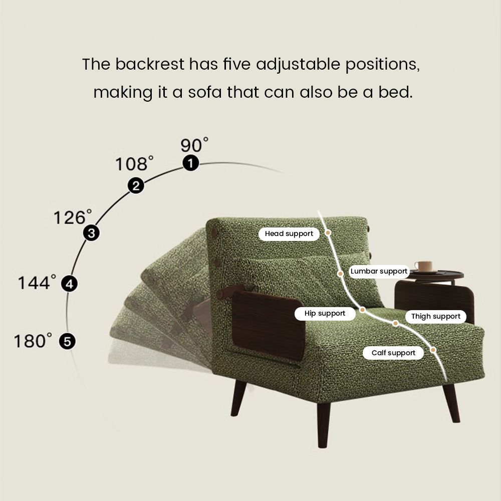 Mid Century Modern Green Cotton & Linen Accent Chairs