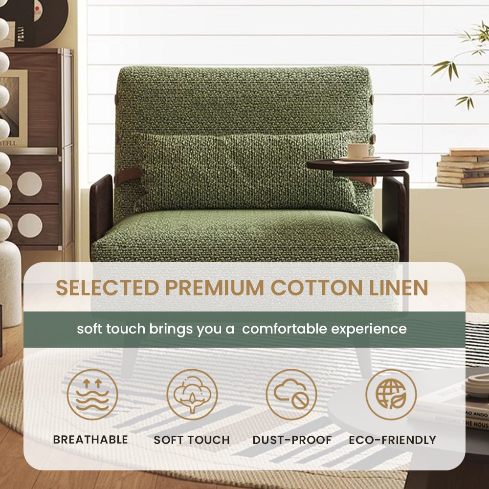 Cotton Doll Green Cotton & Linen Accent Chairs