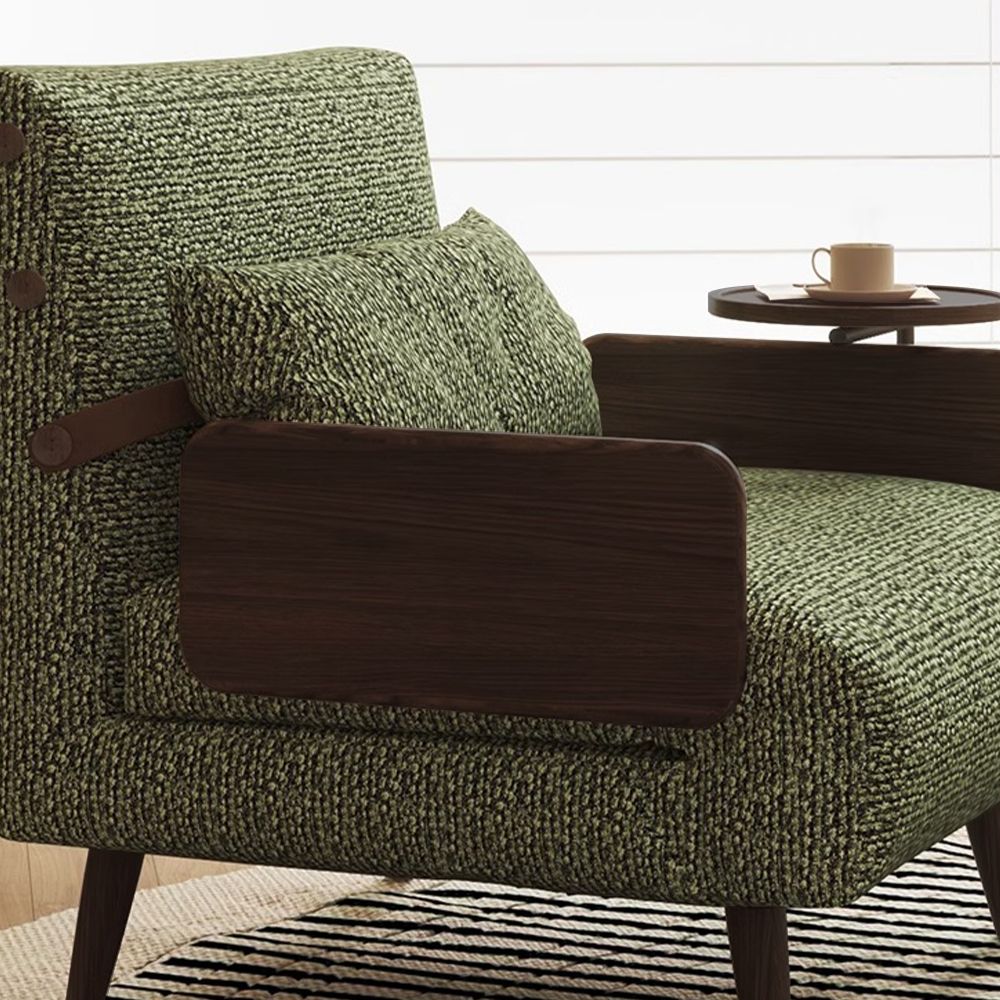 Linen Fabric Green Cotton & Linen Accent Chairs