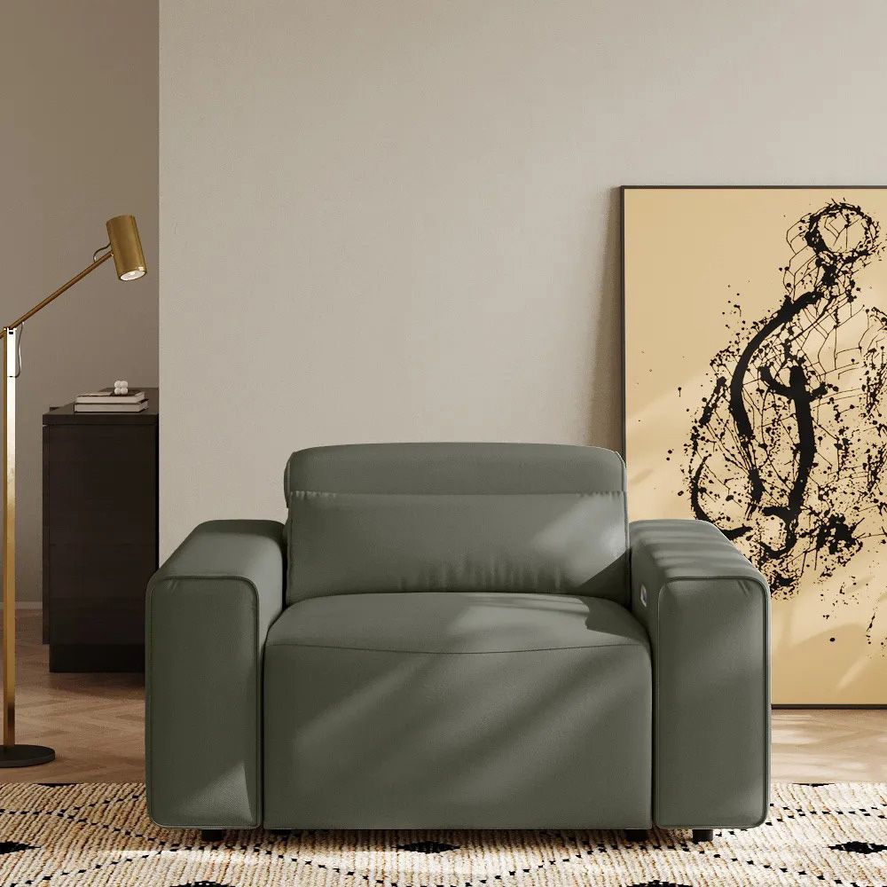 Oversized Dark Green Eco-friendly Microfiber Leather Accent Chairs