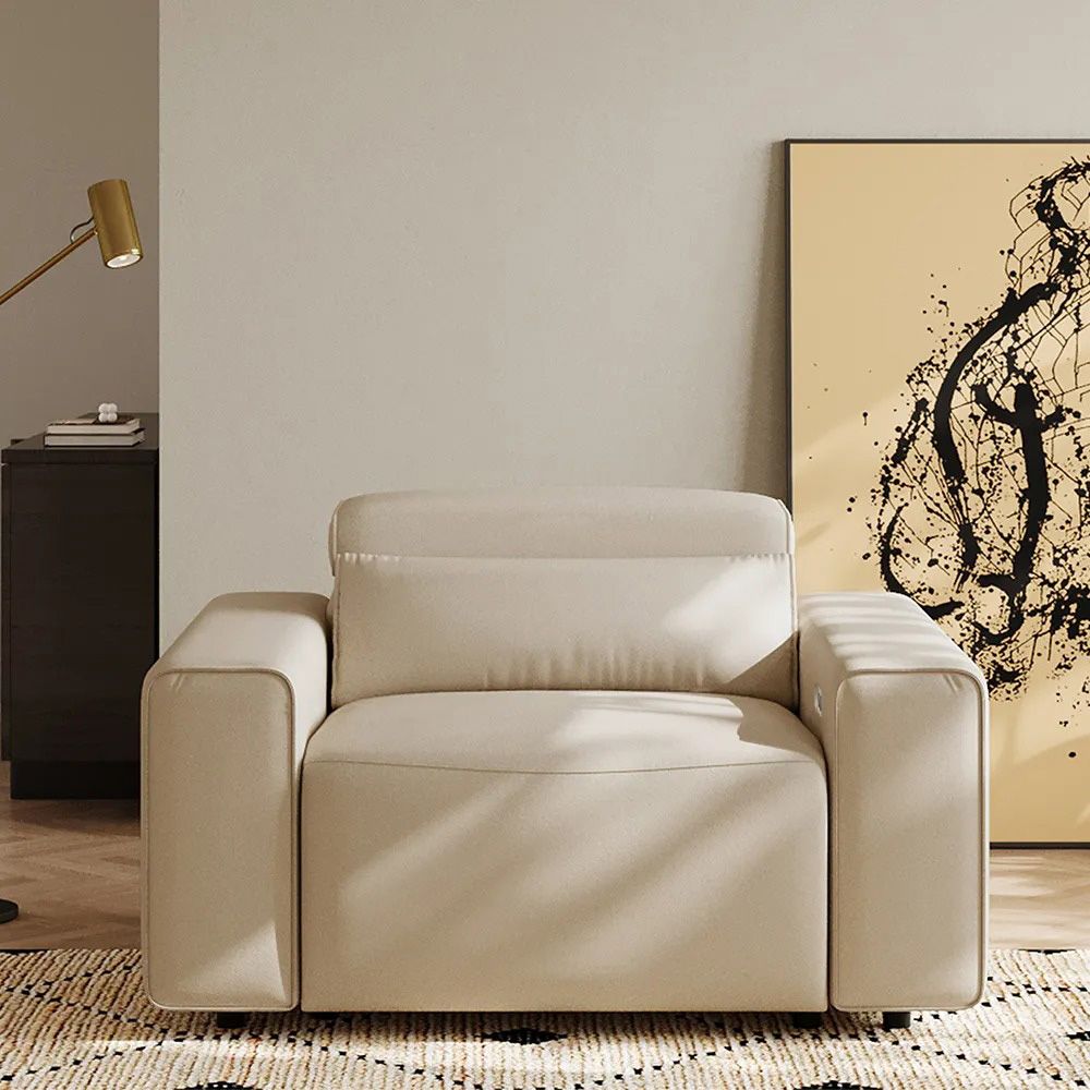 Reversible Beige Eco-friendly Microfiber Leather Accent Chairs