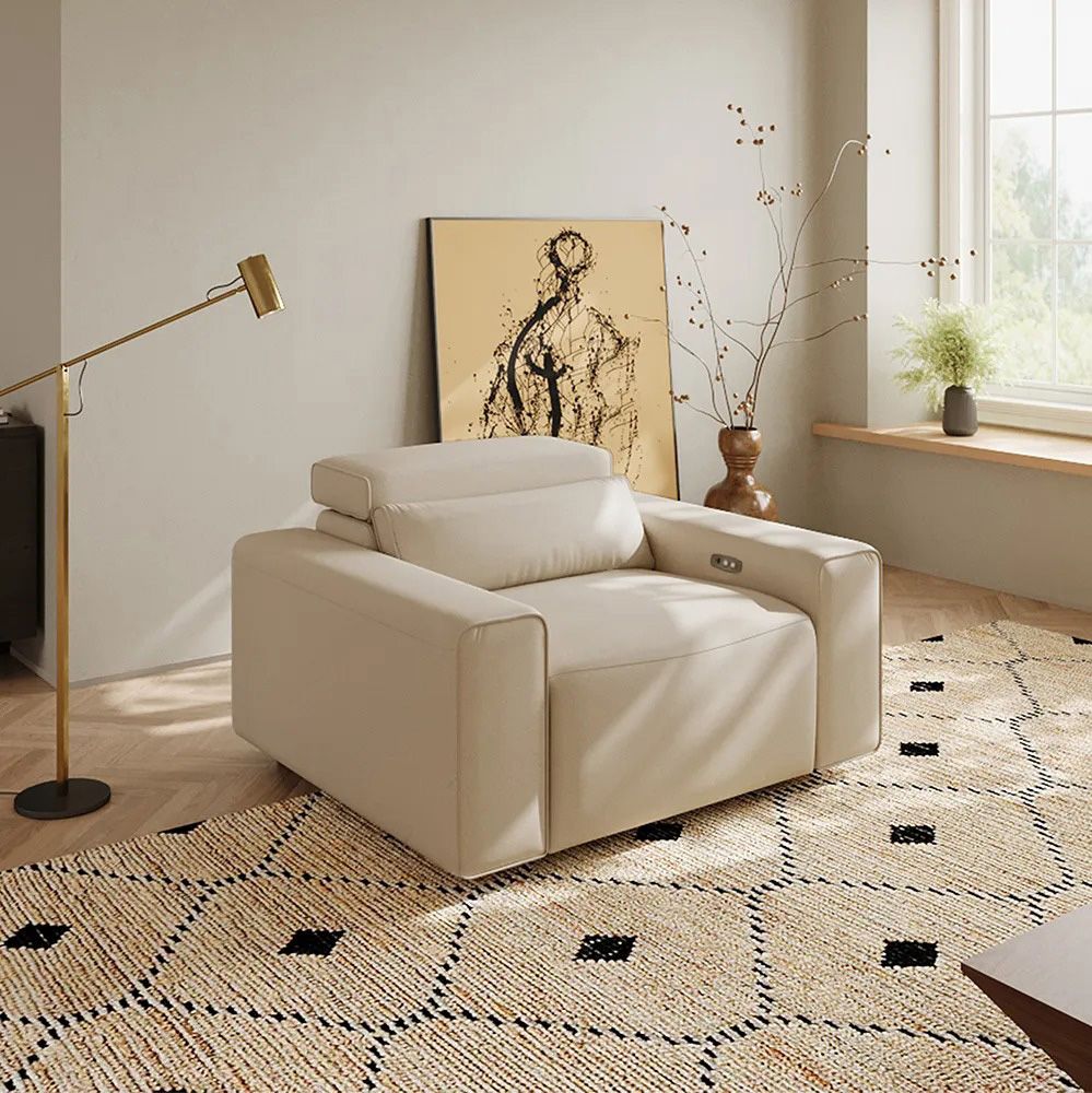 Sleeper Beige Eco-friendly Microfiber Leather Accent Chairs