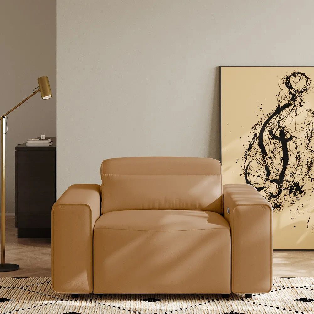 Benjamin Khaki Eco-friendly Microfiber Leather Accent Chairs