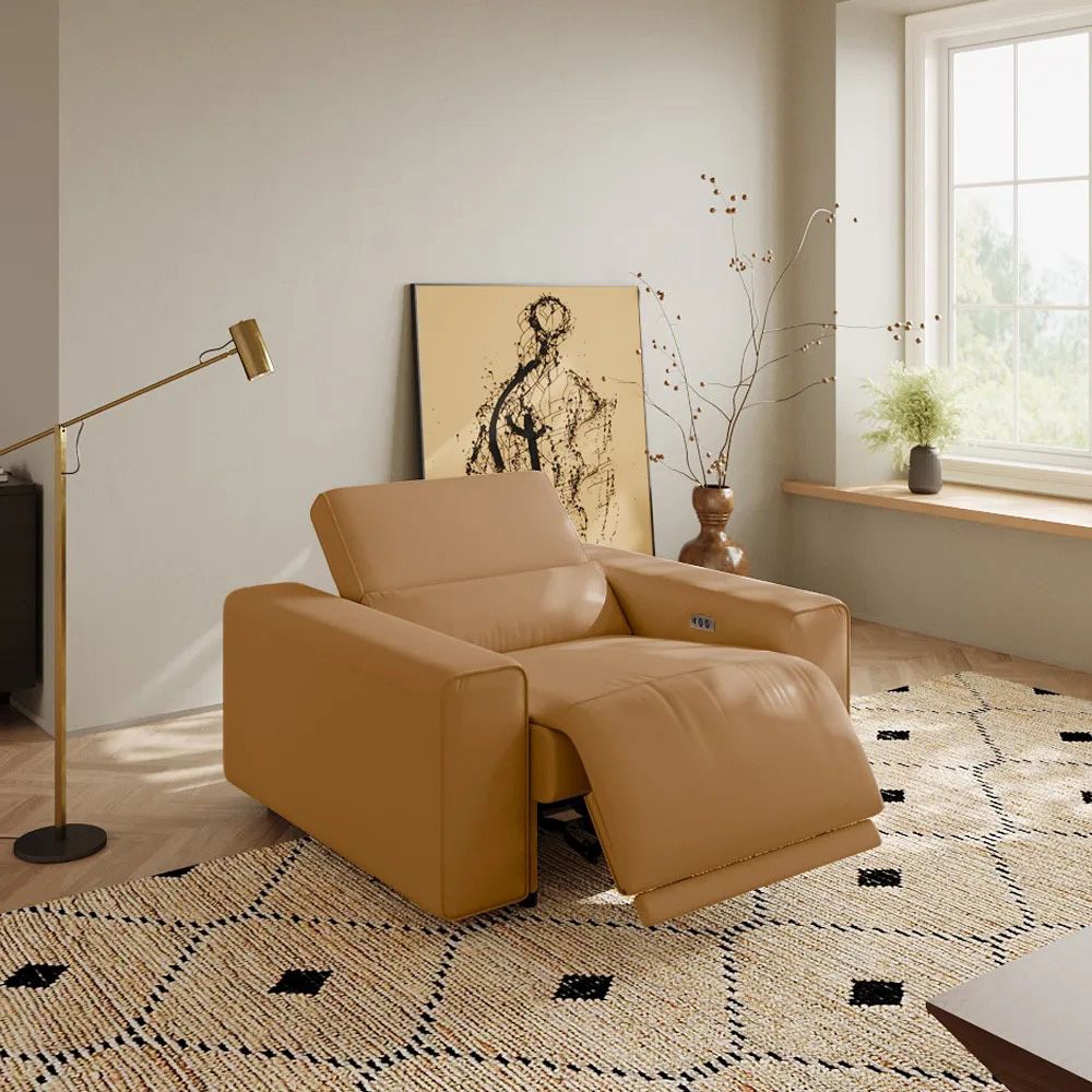 Modern Khaki Eco-friendly Microfiber Leather Accent Chairs