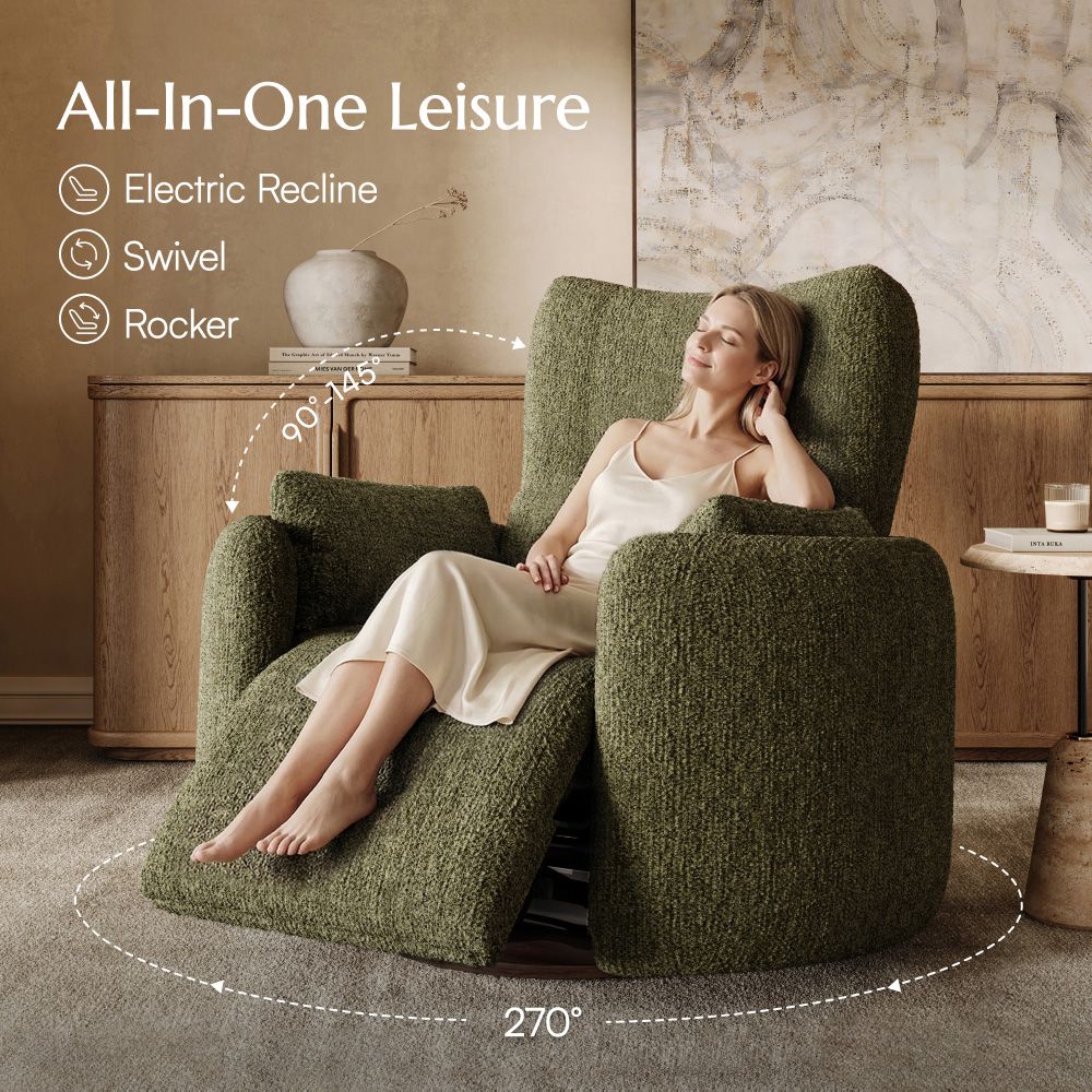 Very Relaxed Green Chenille Accent Chairs