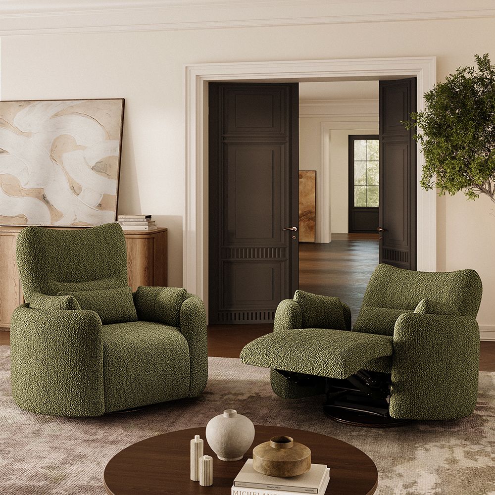 Green Chenille Accent Chairs