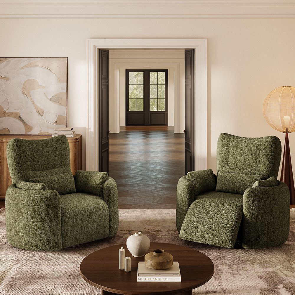 Green Chenille Accent Chairs
