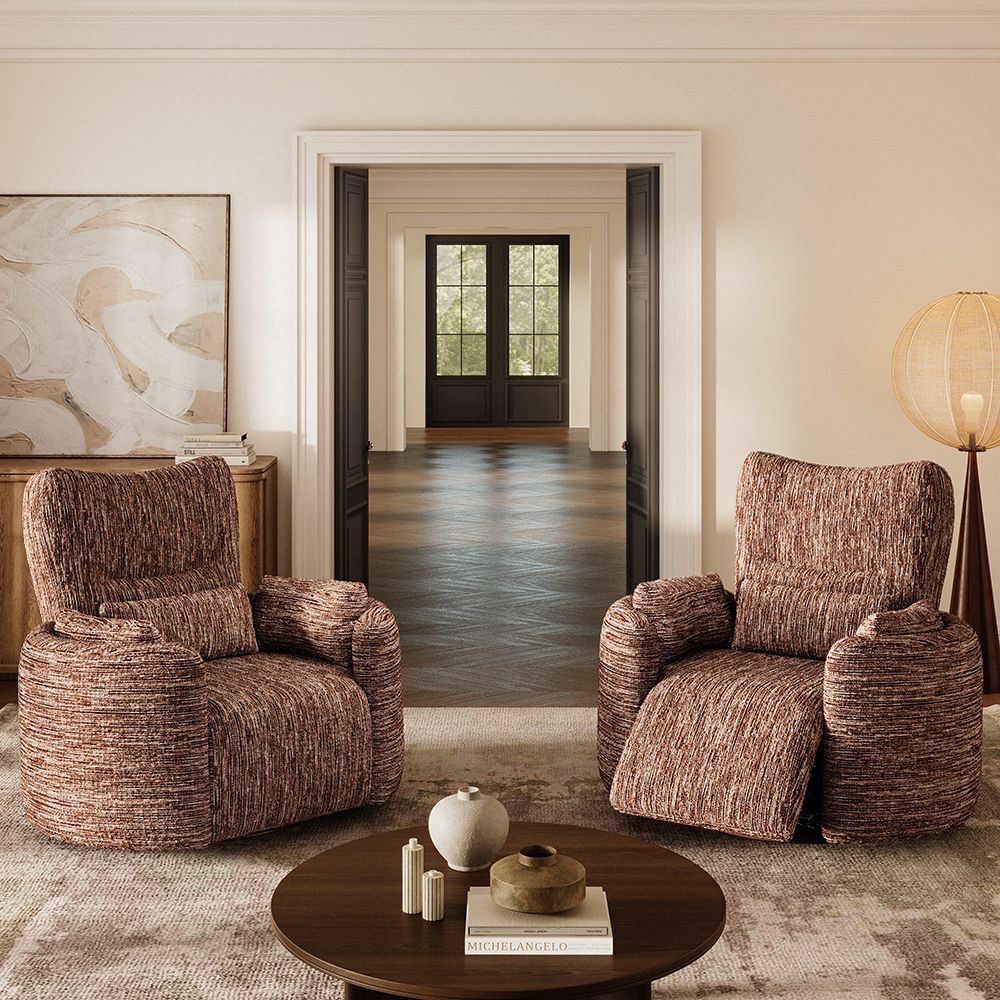 Brown Chenille Accent Chairs