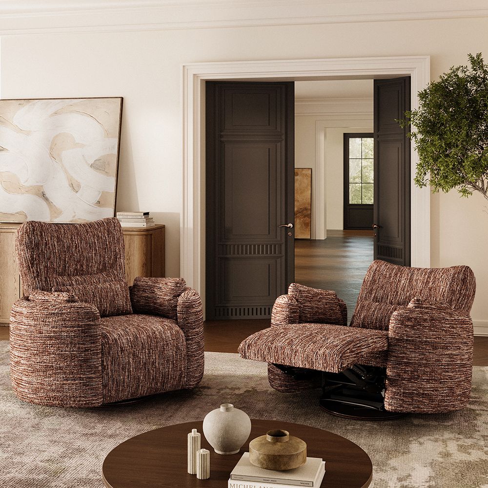 Brown Chenille Accent Chairs