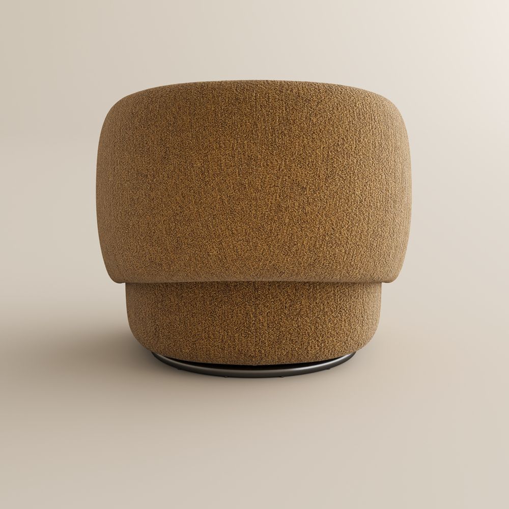 Relaxed Brown Bouclé Accent Chairs