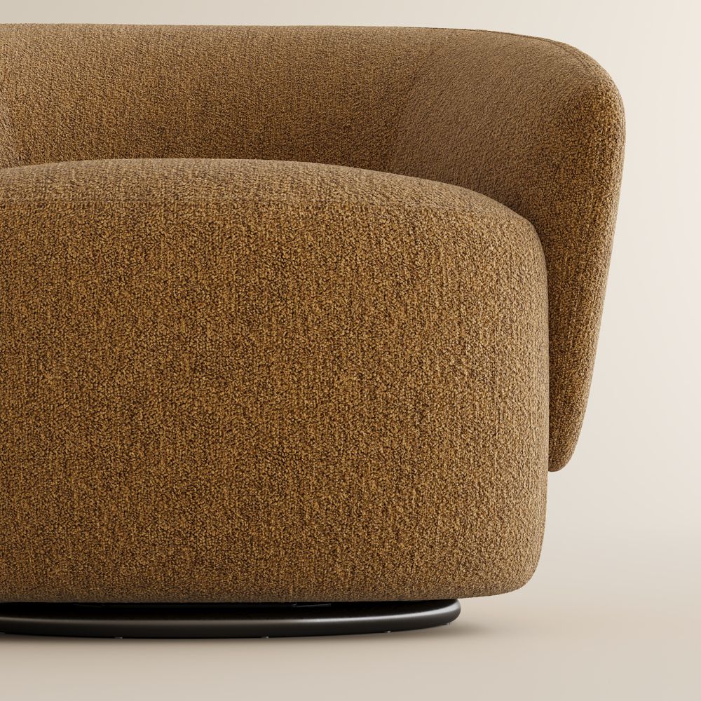 Soft Brown Bouclé Accent Chairs