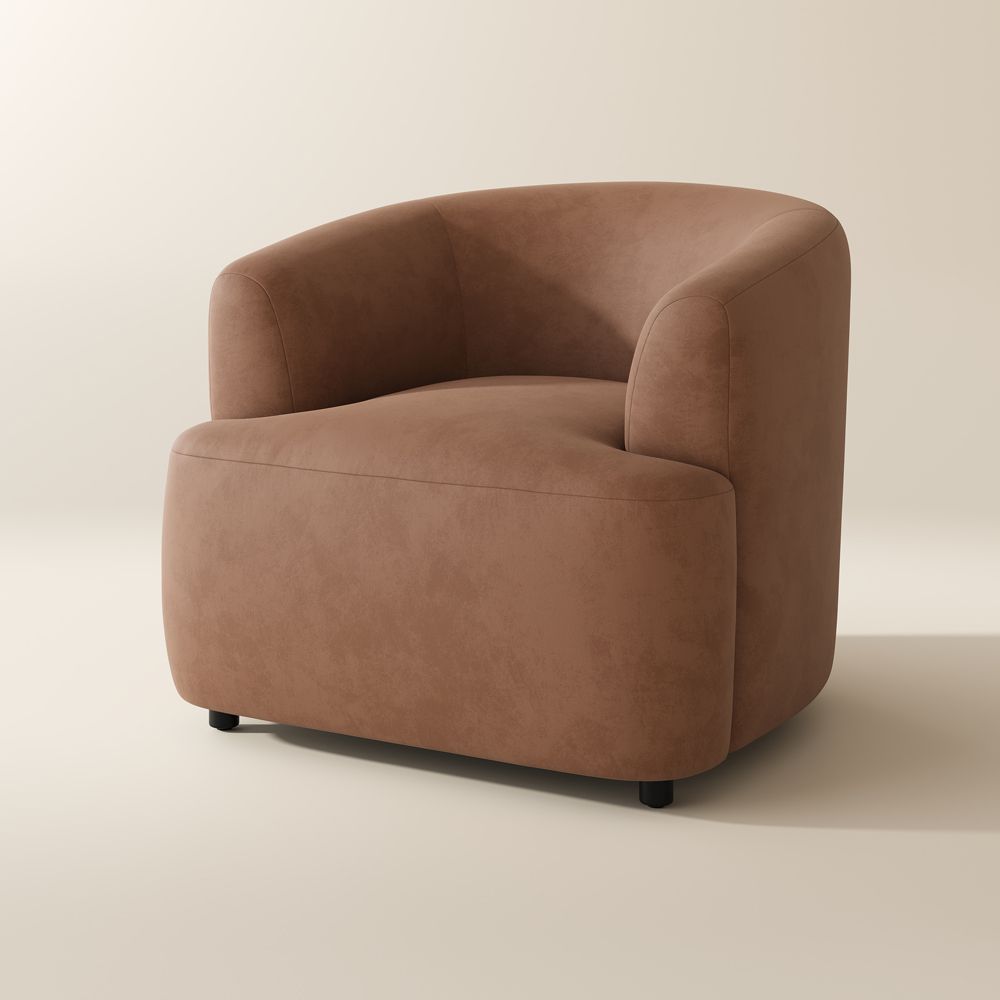 Suede Fabric Brown Suede Fabric Accent Chairs