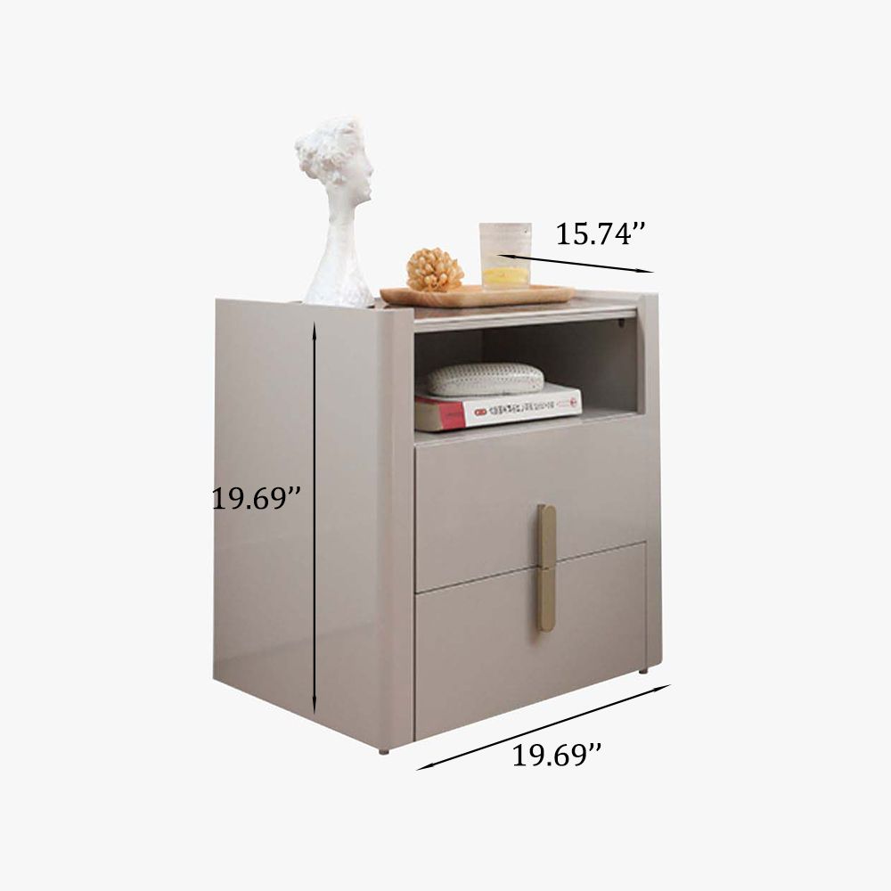 Rectangular Gray MDF Nightstands