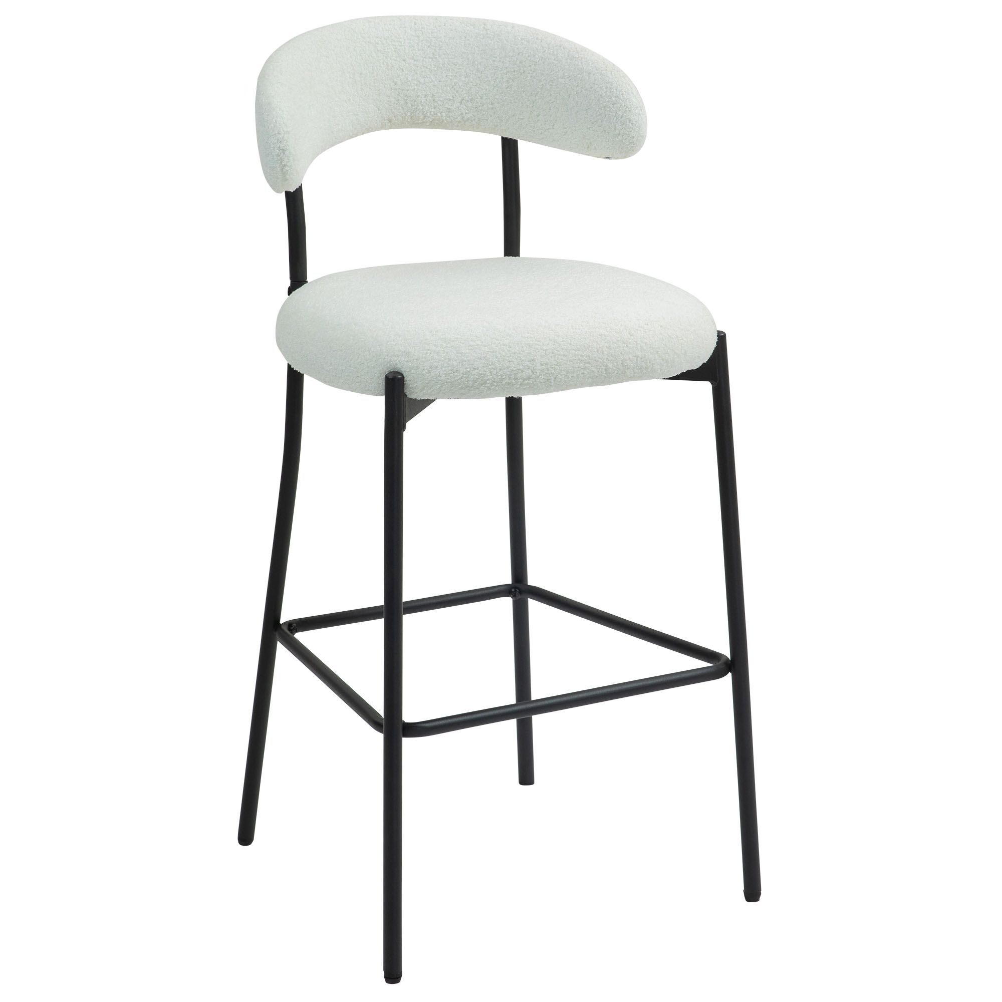 Counter Height White Fabric Bar Stools & Counter Stools