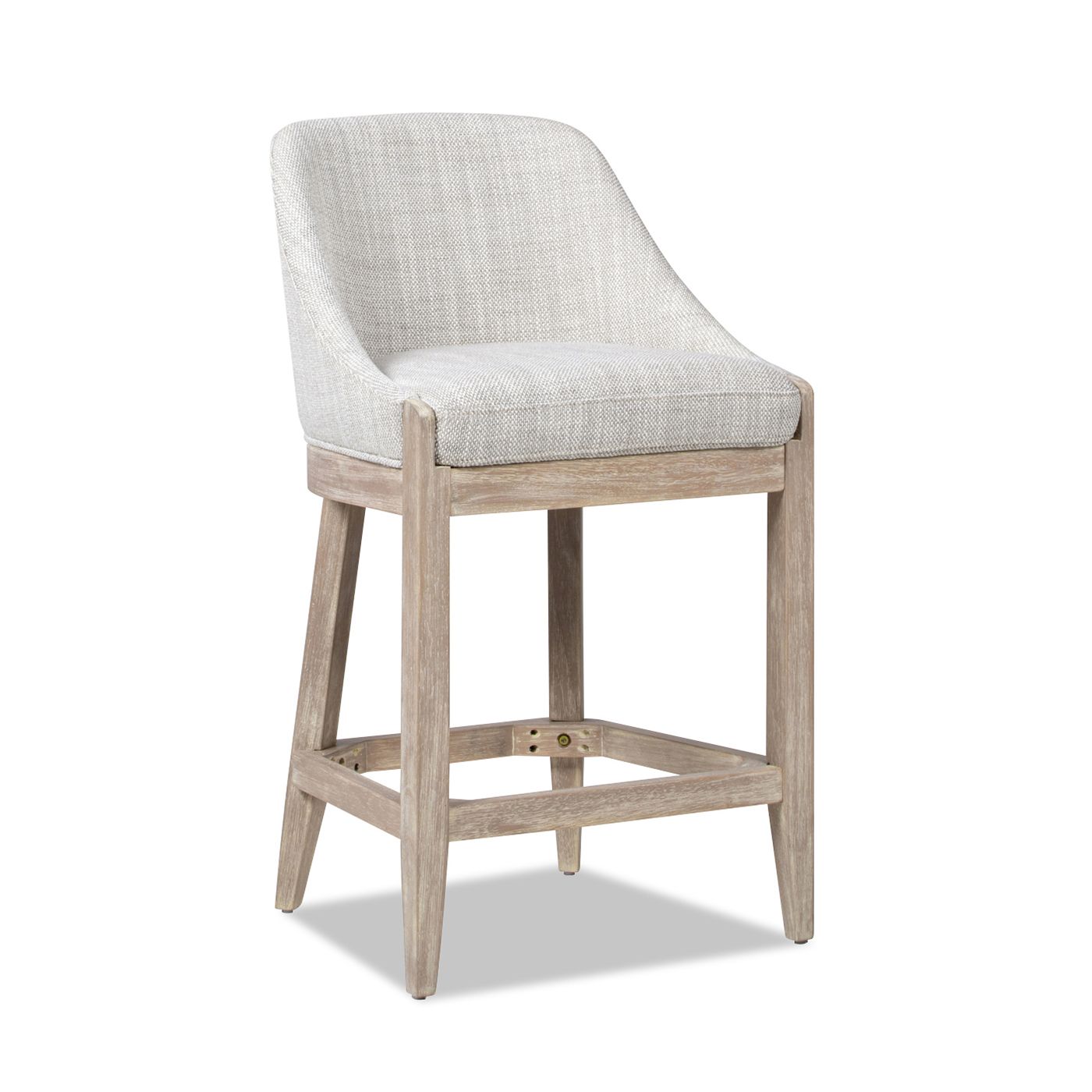 Polyester Blend Light Gray & Natural Wood Polyester Blend & Iron Bar Stools & Counter Stools