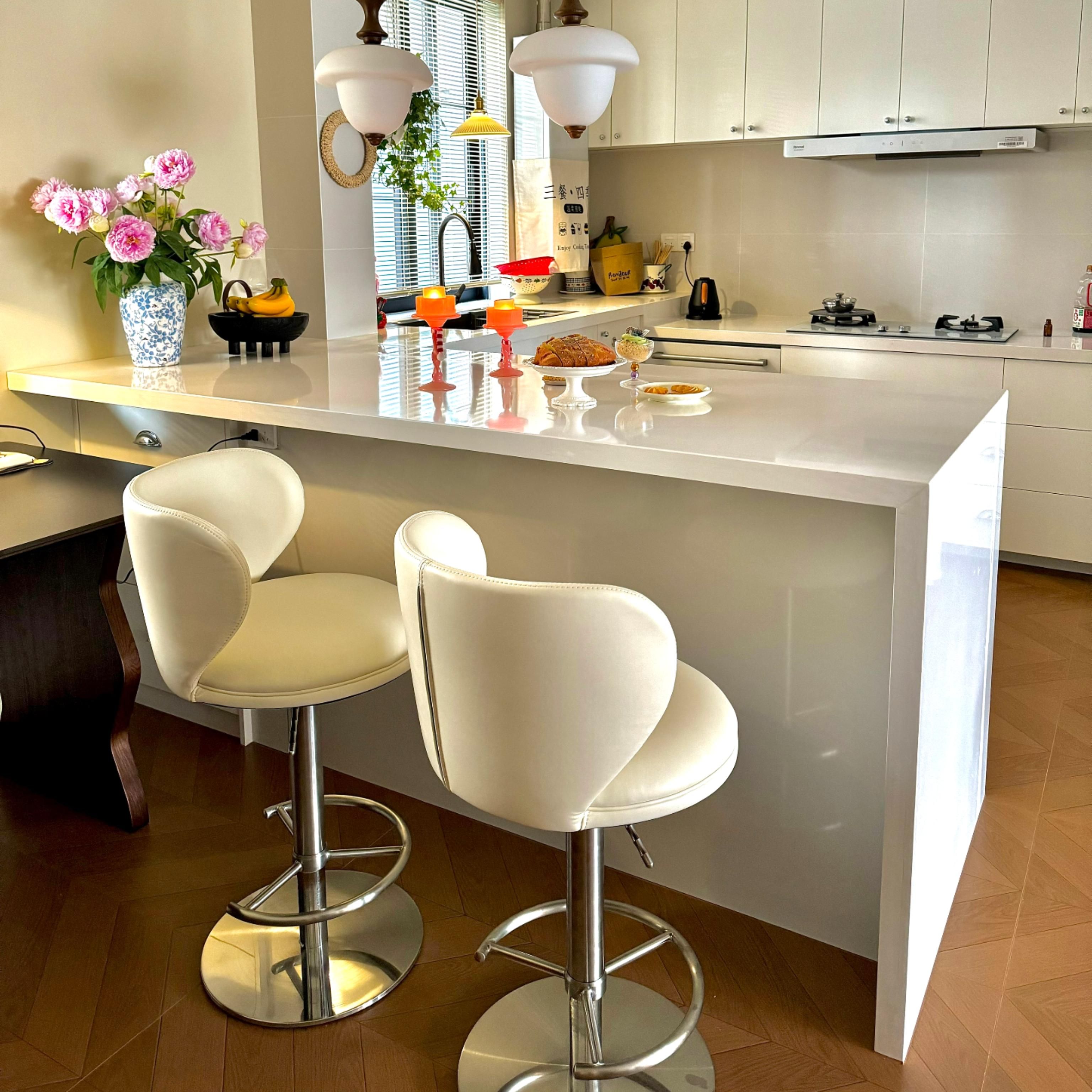 Stainless Steel Beige & Silver Stainless Steel Bar Stools & Counter Stools