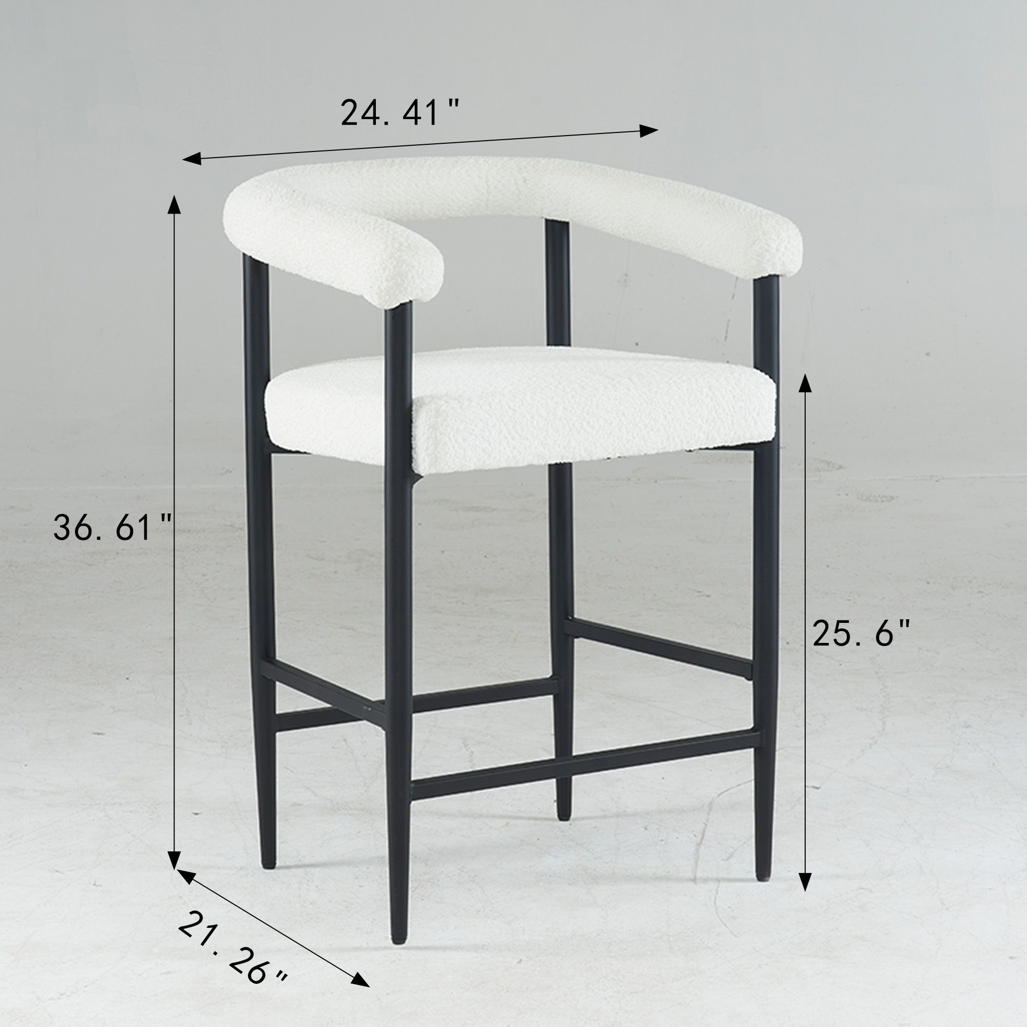 Modern White Bouclé Bar Stools & Counter Stools