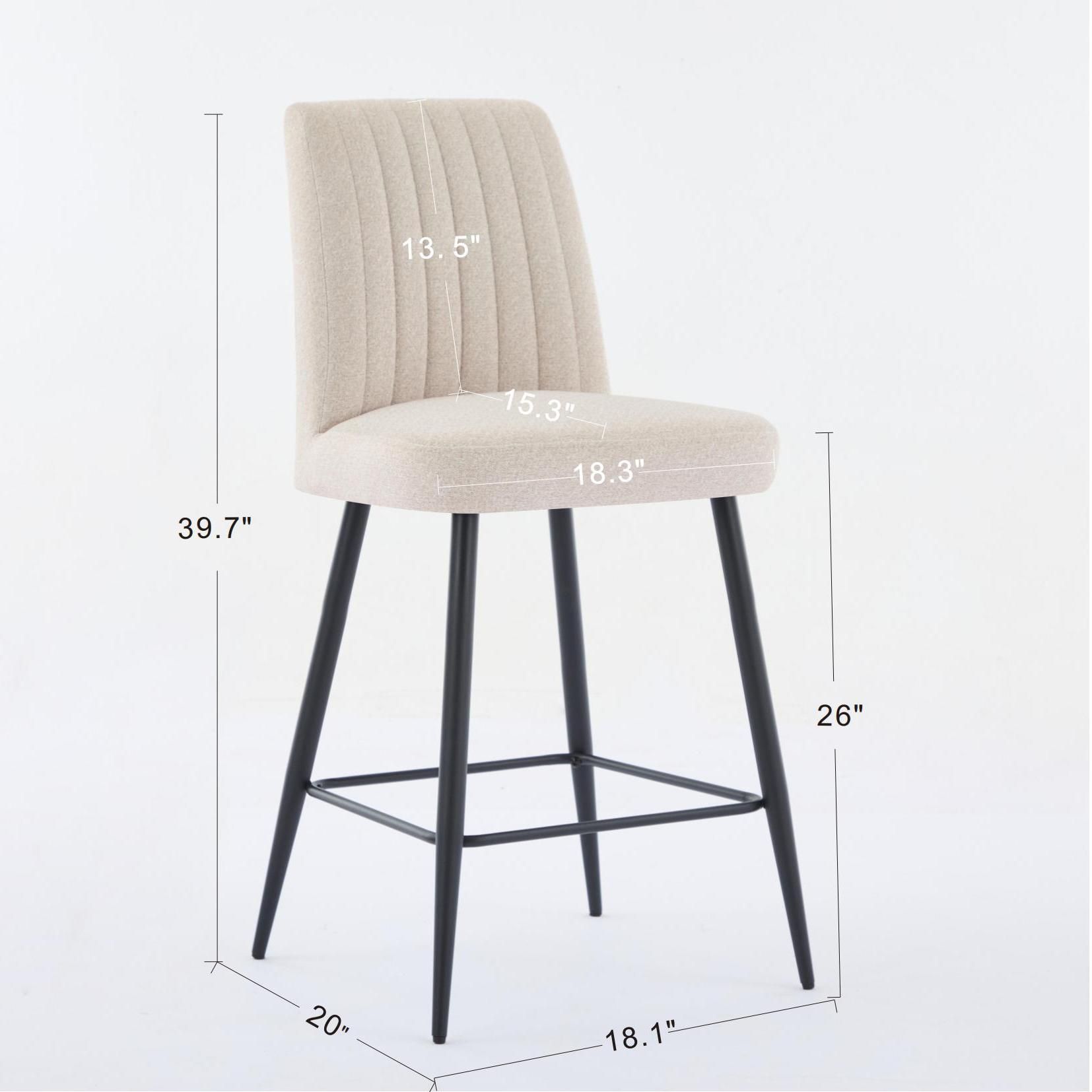 Metal Beige Velvet Bar Stools & Counter Stools