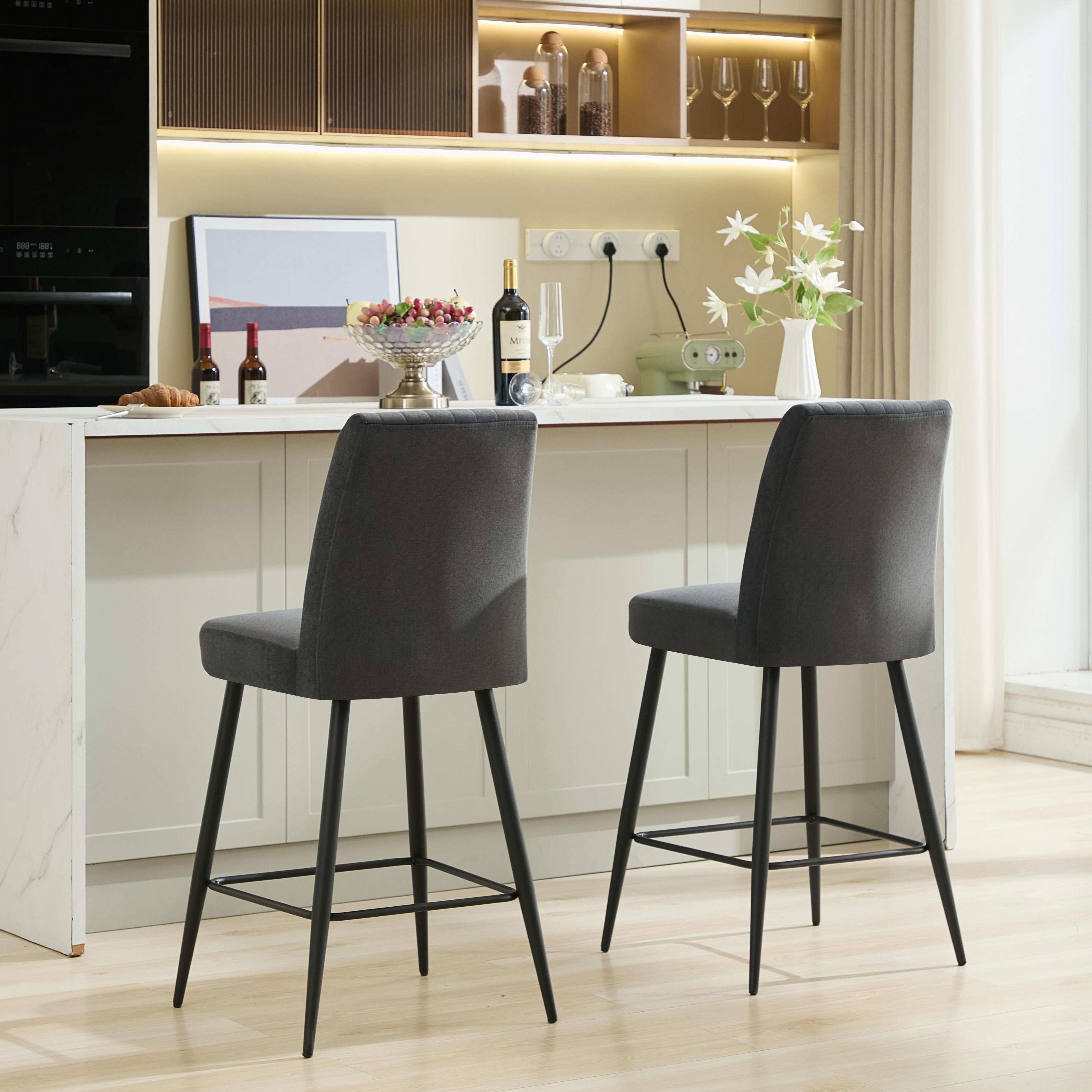 Velvet Grey Velvet Bar Stools & Counter Stools