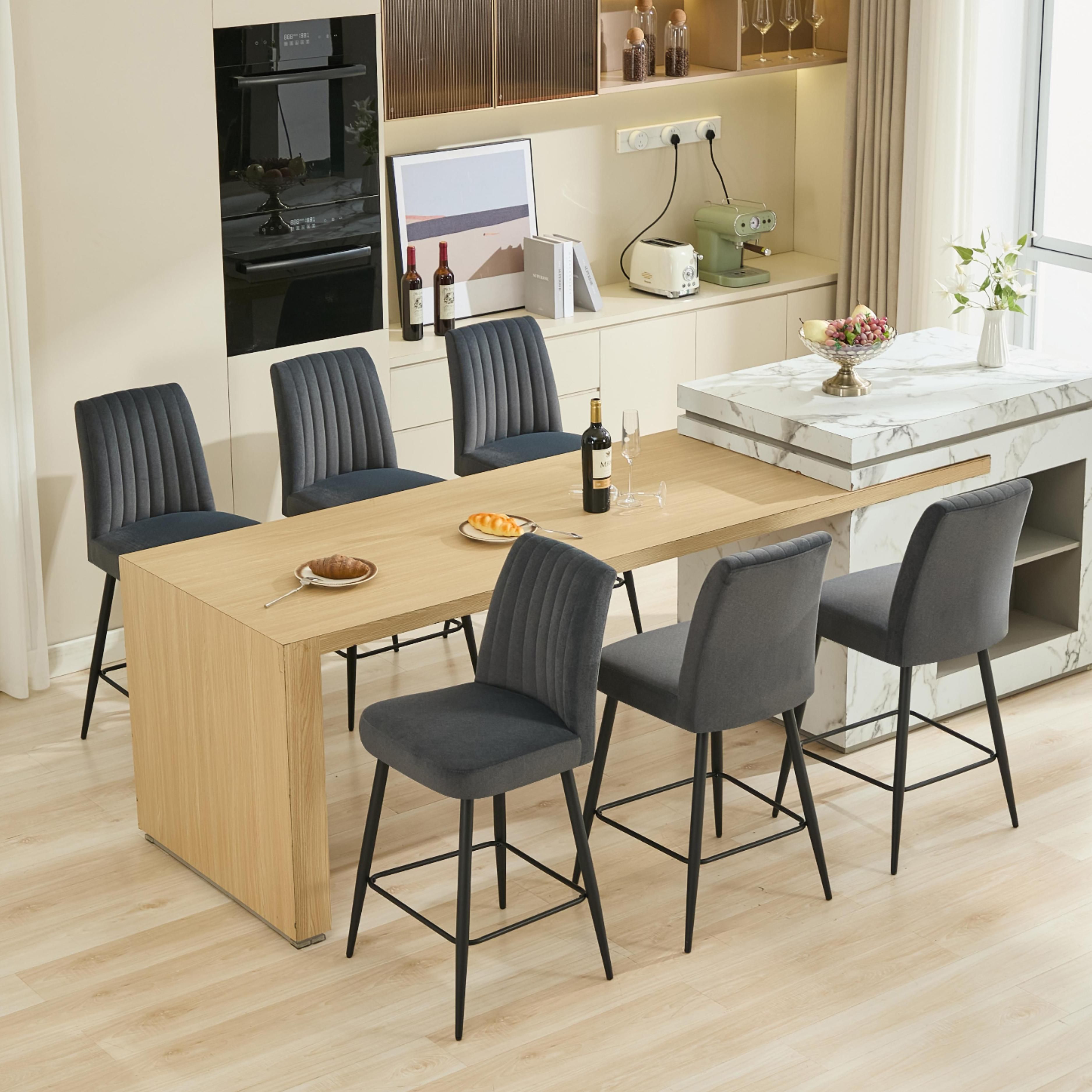 Velvet Grey Velvet Bar Stools & Counter Stools