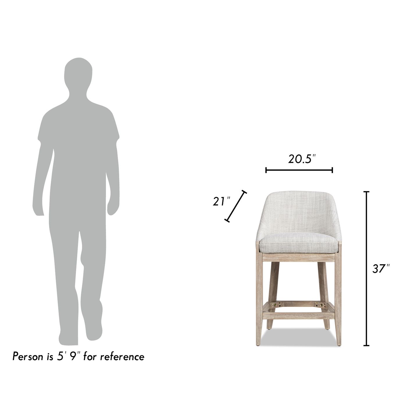 Wood Light Gray & Natural Wood Polyester Blend & Iron Bar Stools & Counter Stools