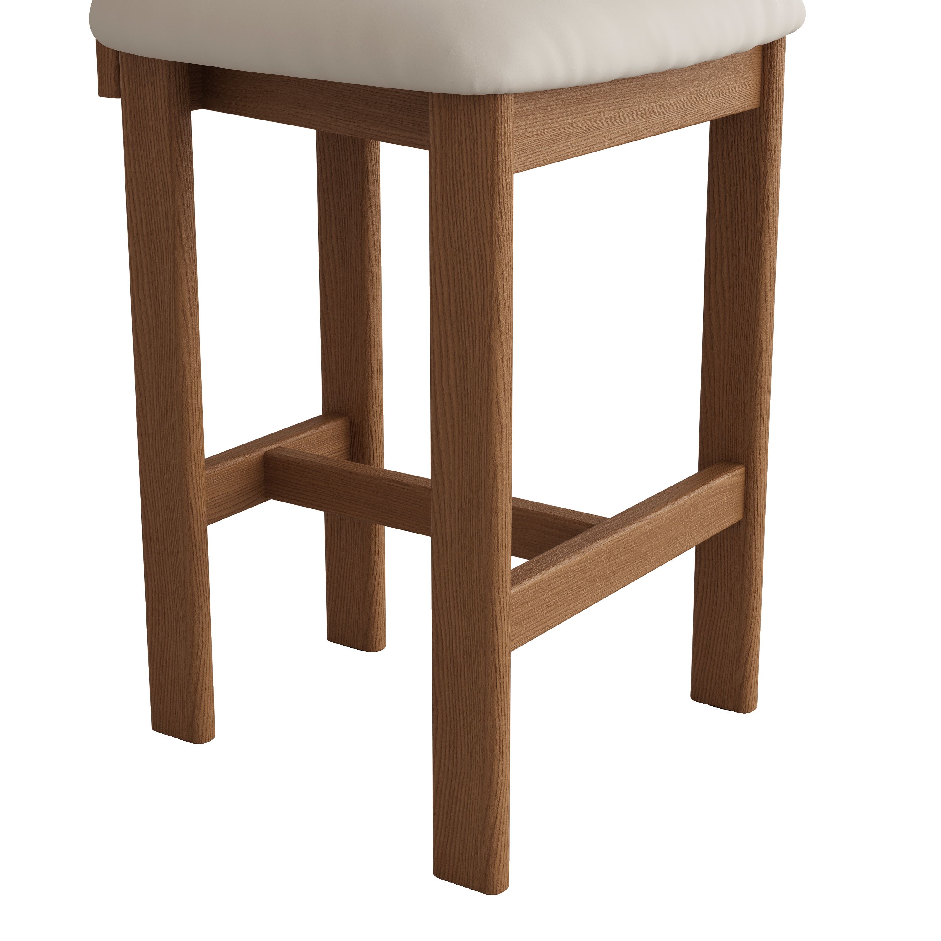 Linen Beige & Light Walnut PU Leather Bar Stools & Counter Stools