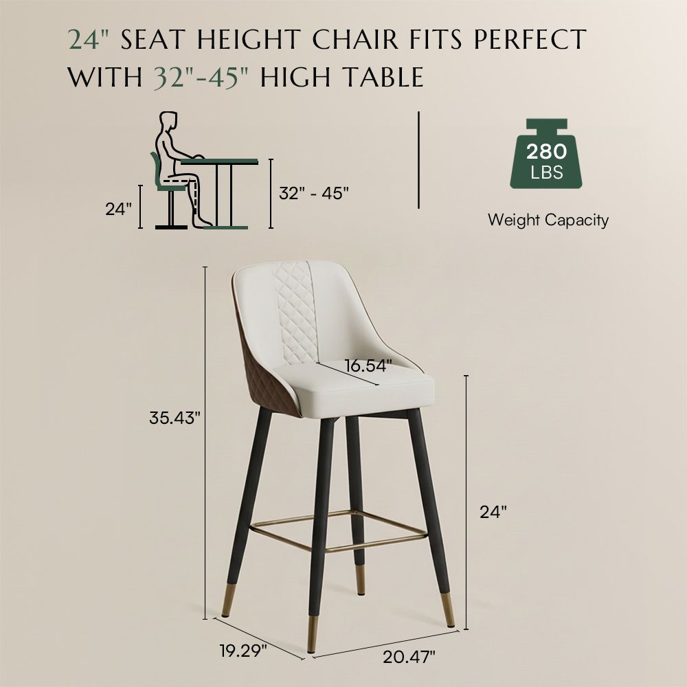 PU Leather Brown & Light Gray PU Leather Bar Stools & Counter Stools