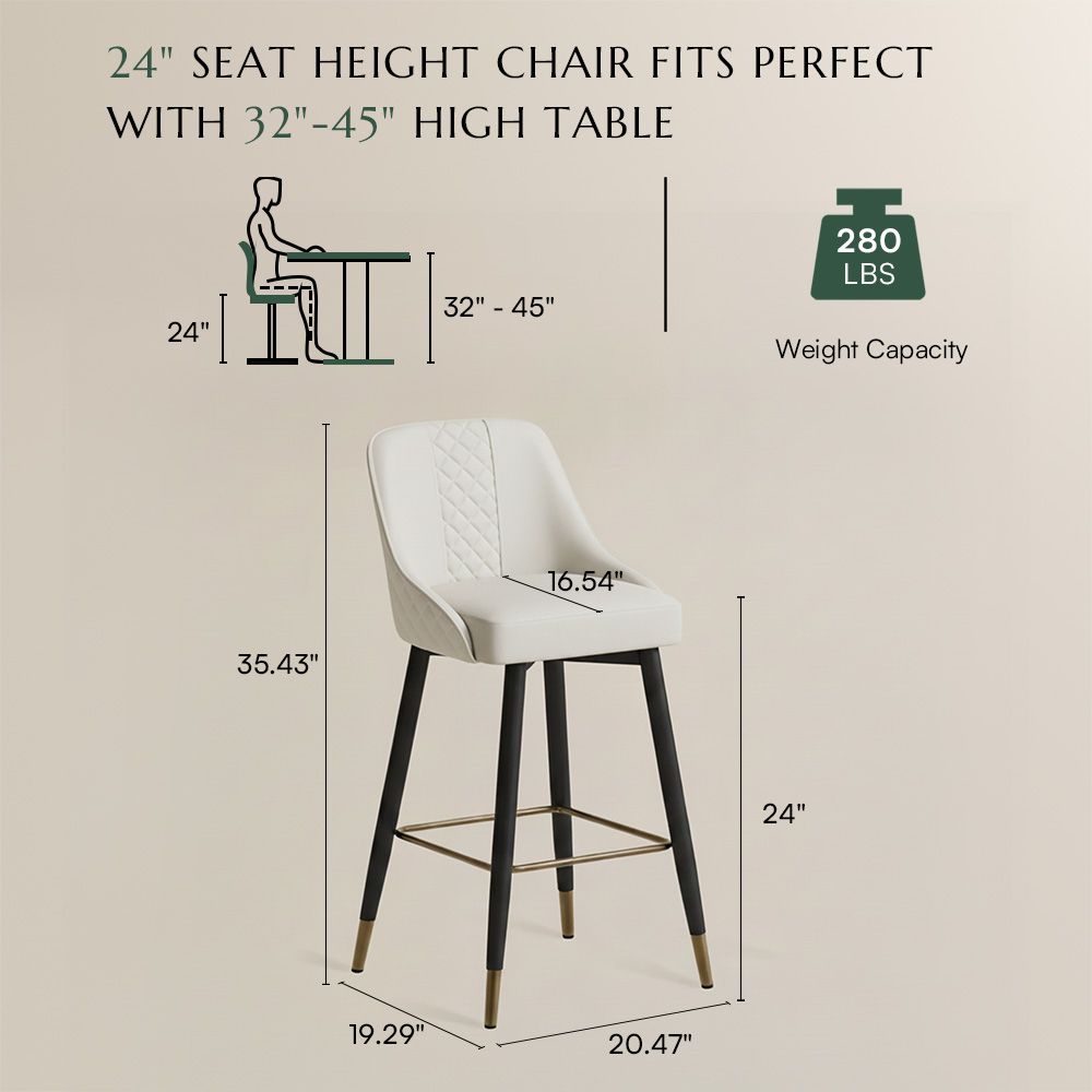 Iron Beige PU Leather Bar Stools & Counter Stools