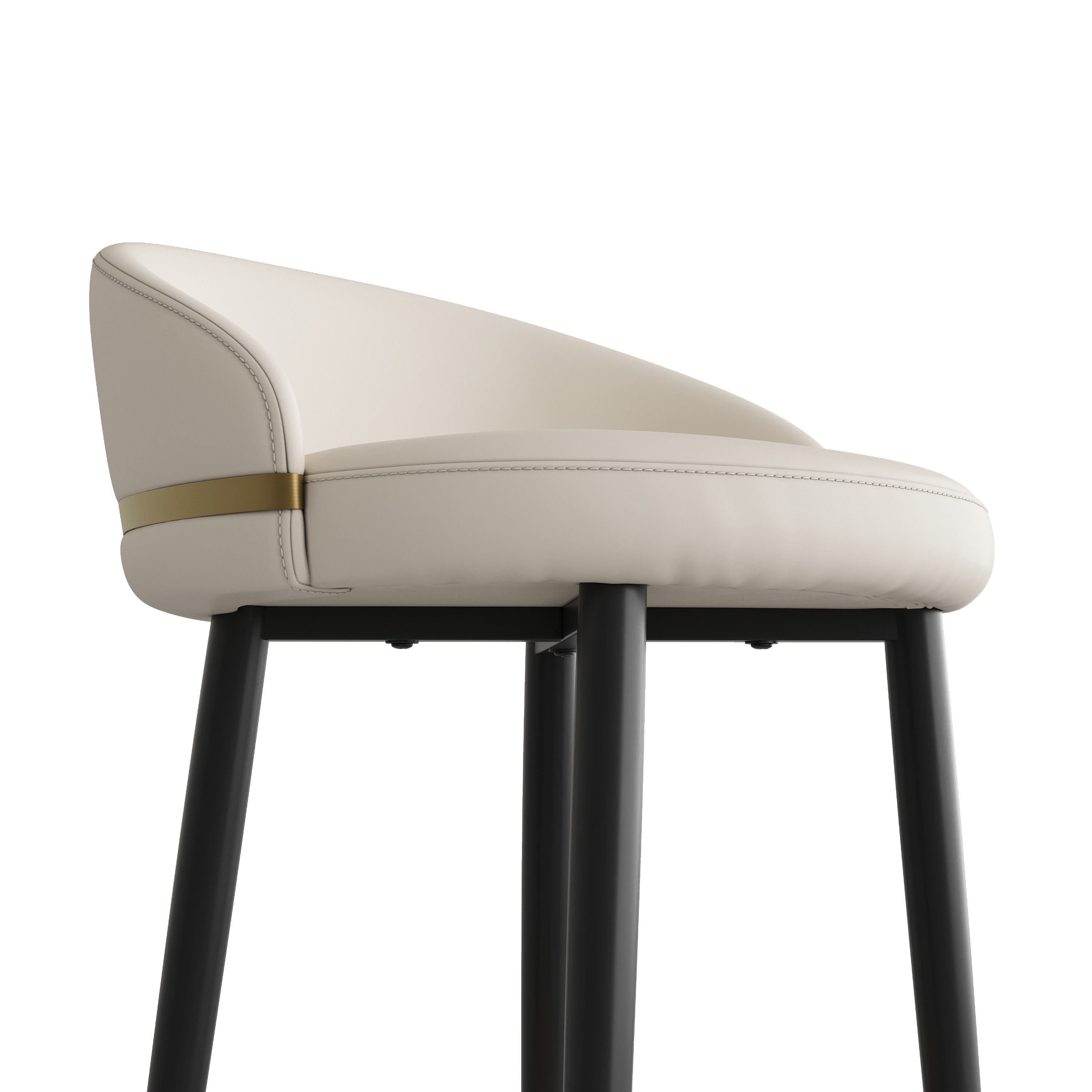 Beige & Black PU Leather Bar Stools & Counter Stools