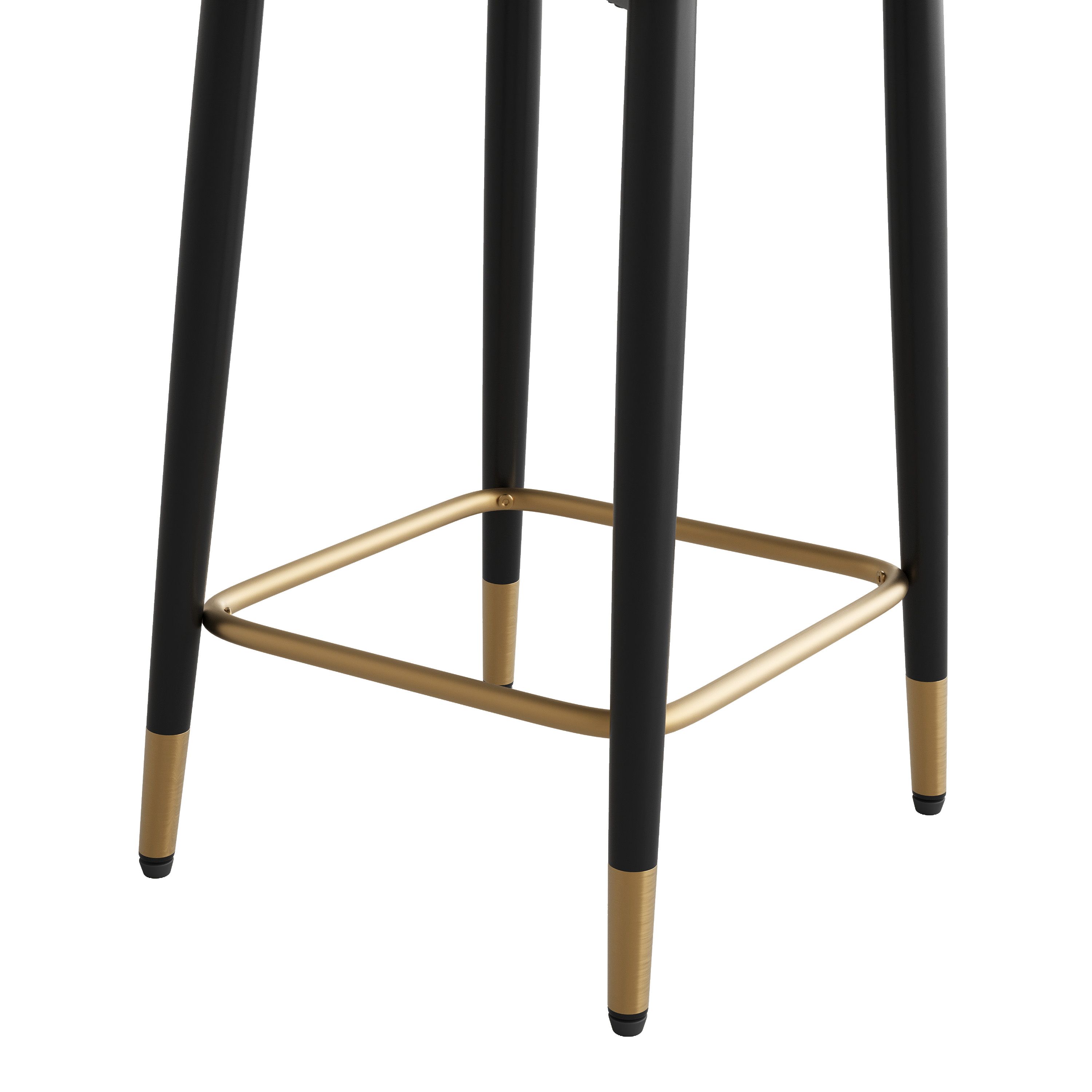 Beige & Black PU Leather Bar Stools & Counter Stools