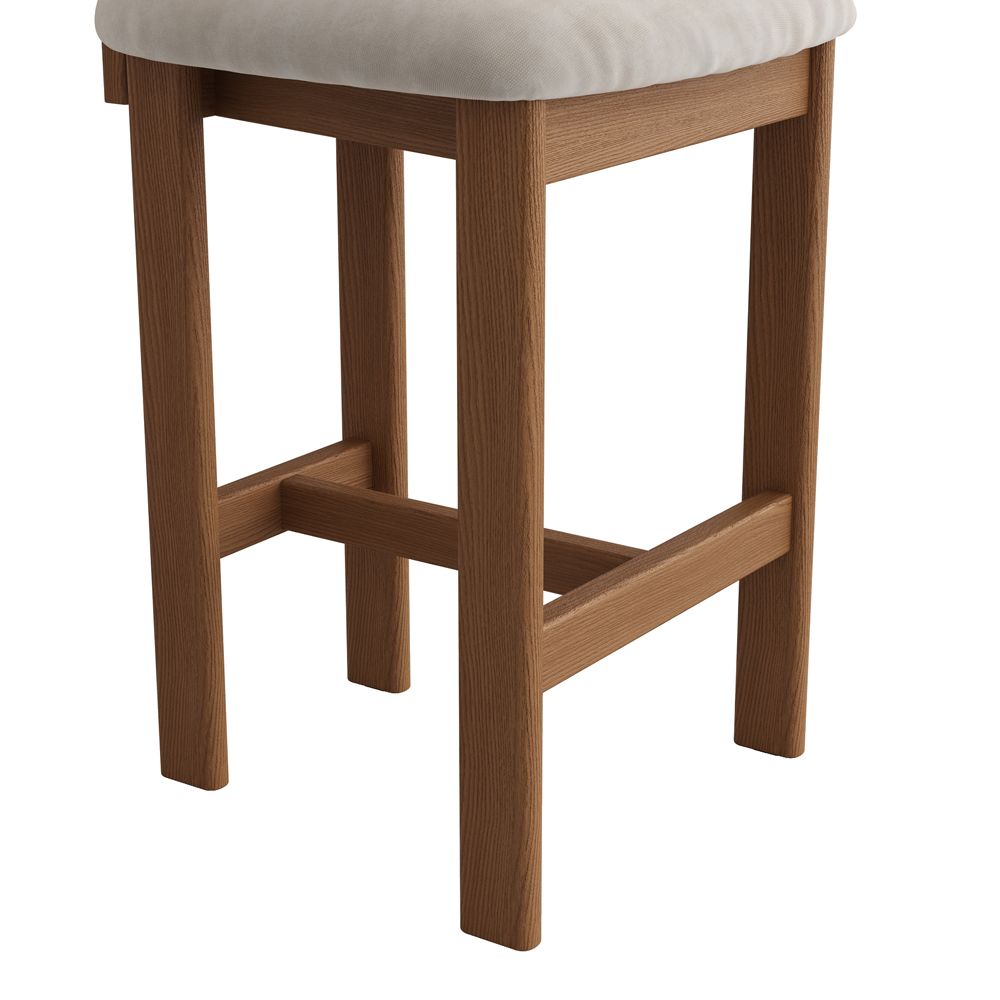Fully Assembled Beige & Light Walnut Cotton Linen Bar Stools & Counter Stools